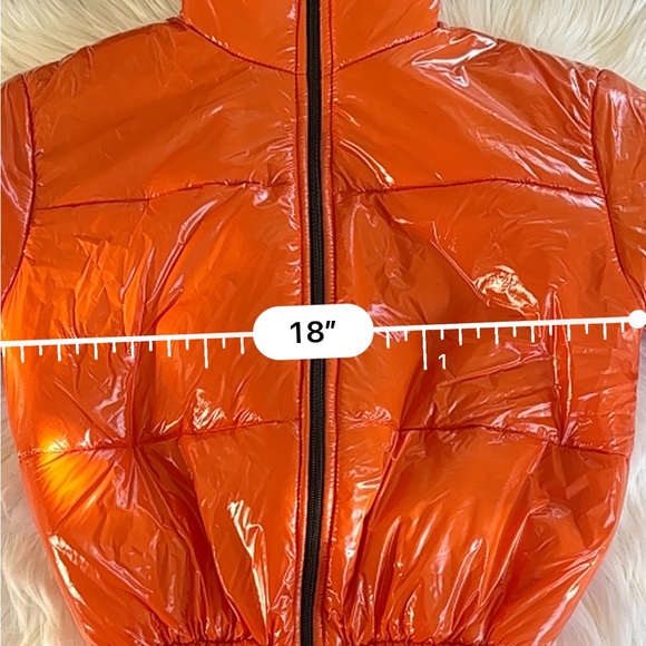 Comfy And Ready Orange Cropped Puffer Jacket - Picture 10 of 12